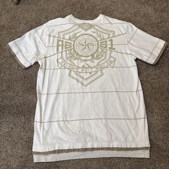 Vintage 90s Y2K Anchor Blue Two Toned Layered T-Shirt Size XL Graphic Baggy Punk - Picture 1 of 9
